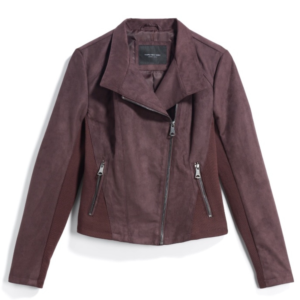 Faux Suede Moto Jacket